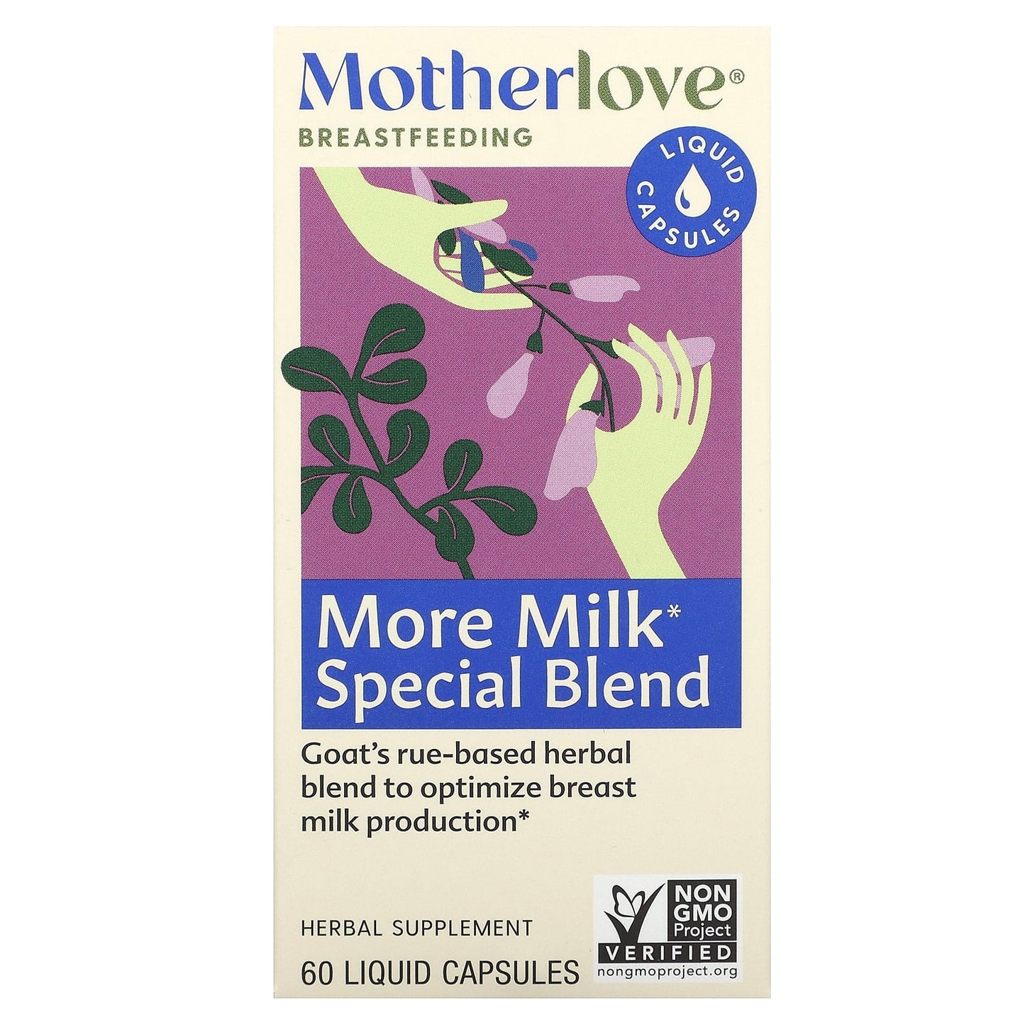 Motherlove, Breastfeeding, More Milk Special Blend, 60 Liquid Capsules - Image 1