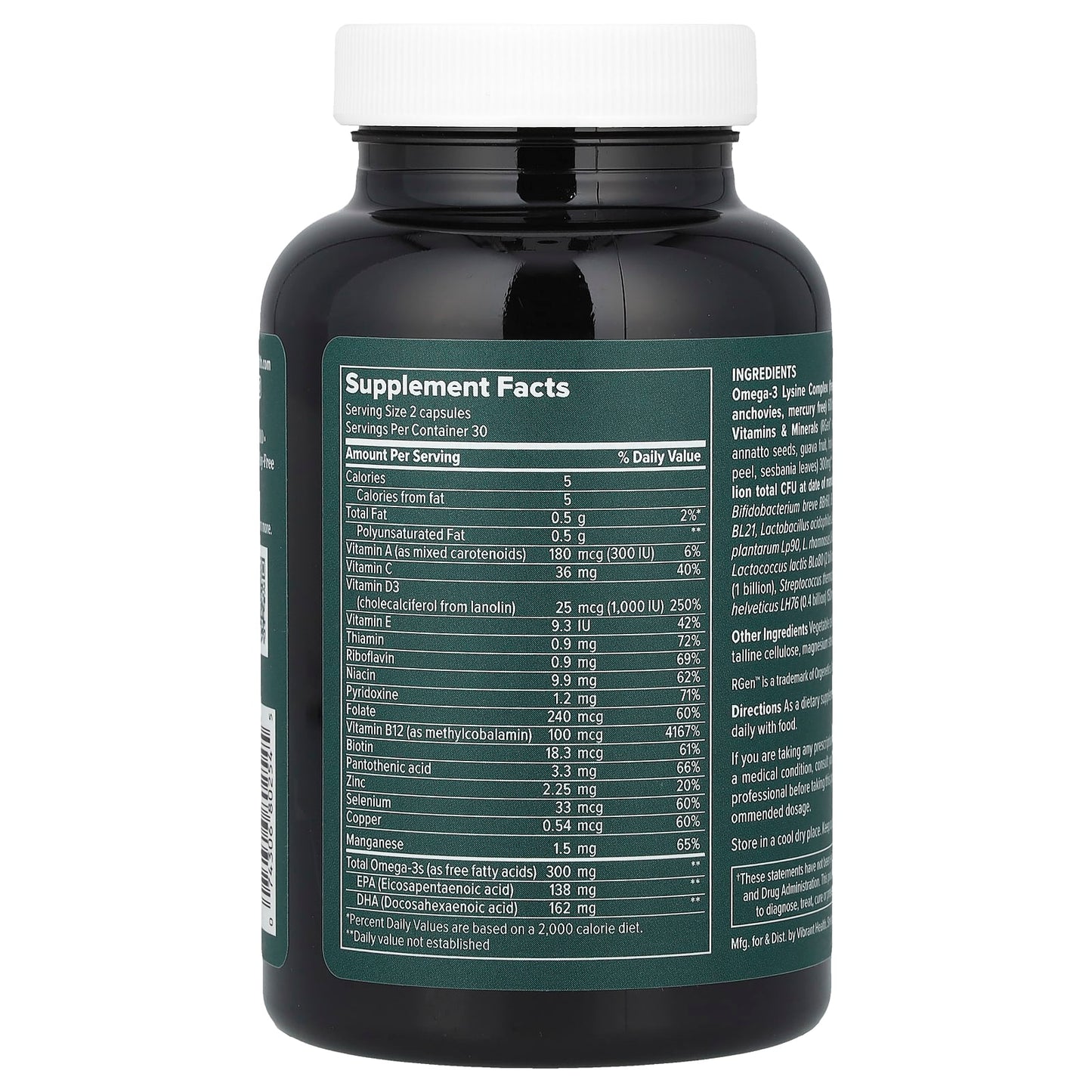 Vibrant Health, Trilogy™, Daily 3-in-1 Multi-Supplement , 60 Capsules - Image 2