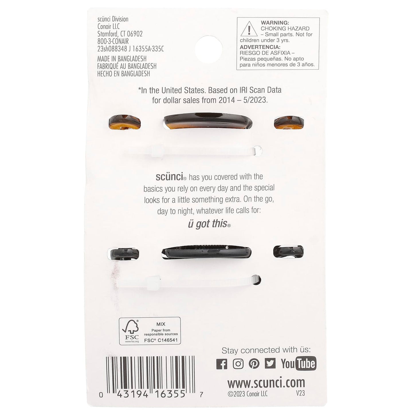 Scunci, Thick Hair®, Claw Clips, 2 Pieces - Image 2