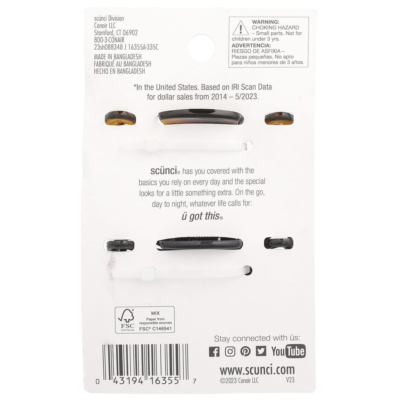 Scunci, Thick Hair®, Claw Clips, 2 Pieces - Image 2