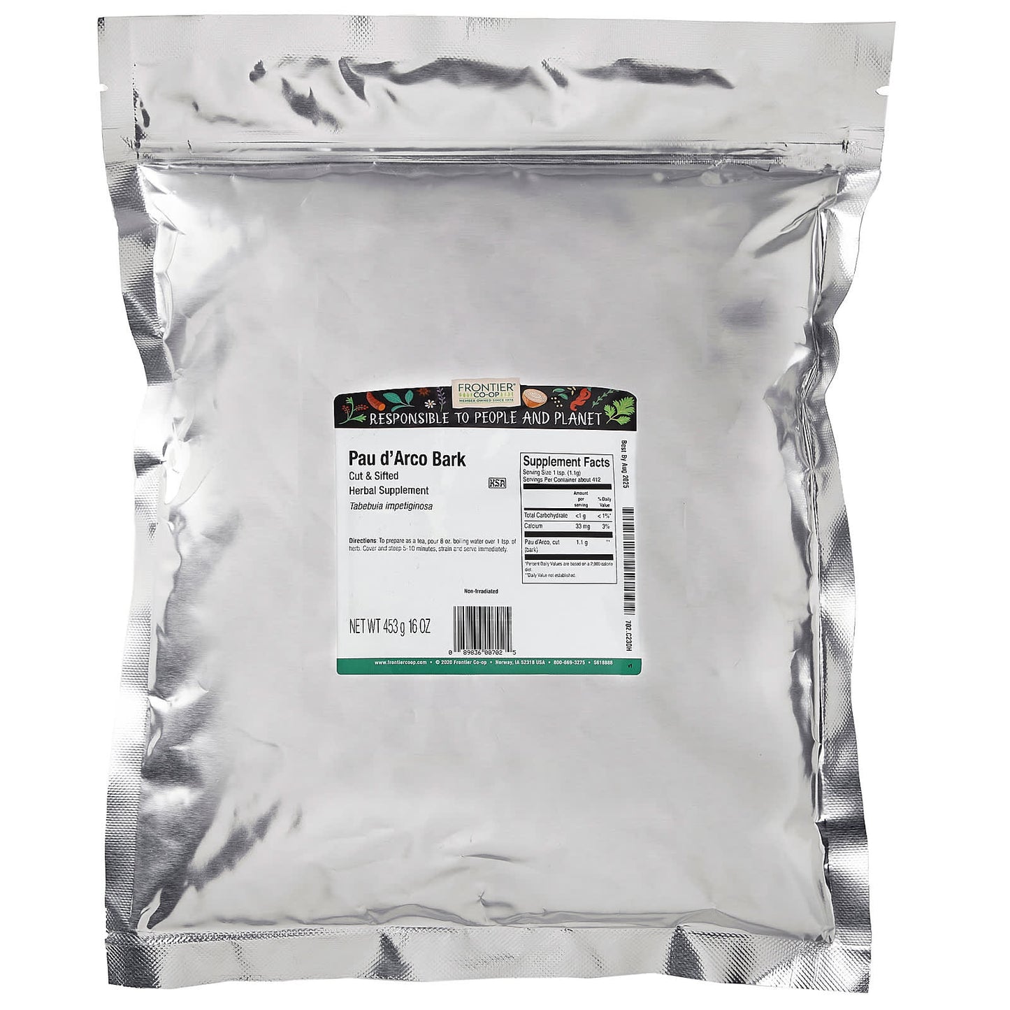 Frontier Co-op Pau d'Arco Bark 16 oz Tea Supplement - Image 2