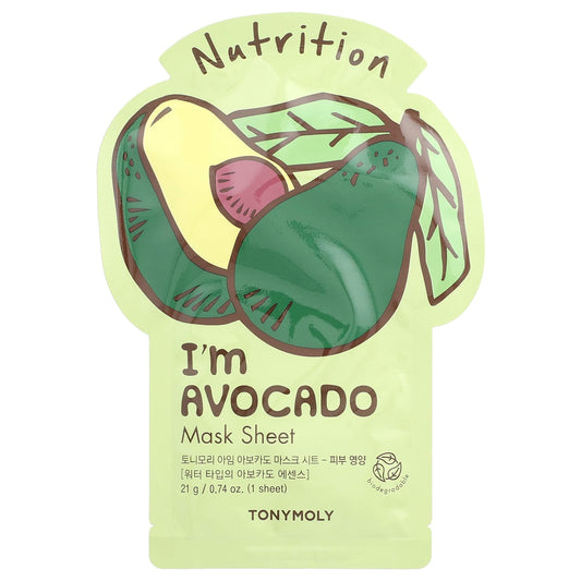TonyMoly, I'm Avocado, Beauty Mask Sheet, 1 Sheet, 0.74 oz (21 g) - Image 1