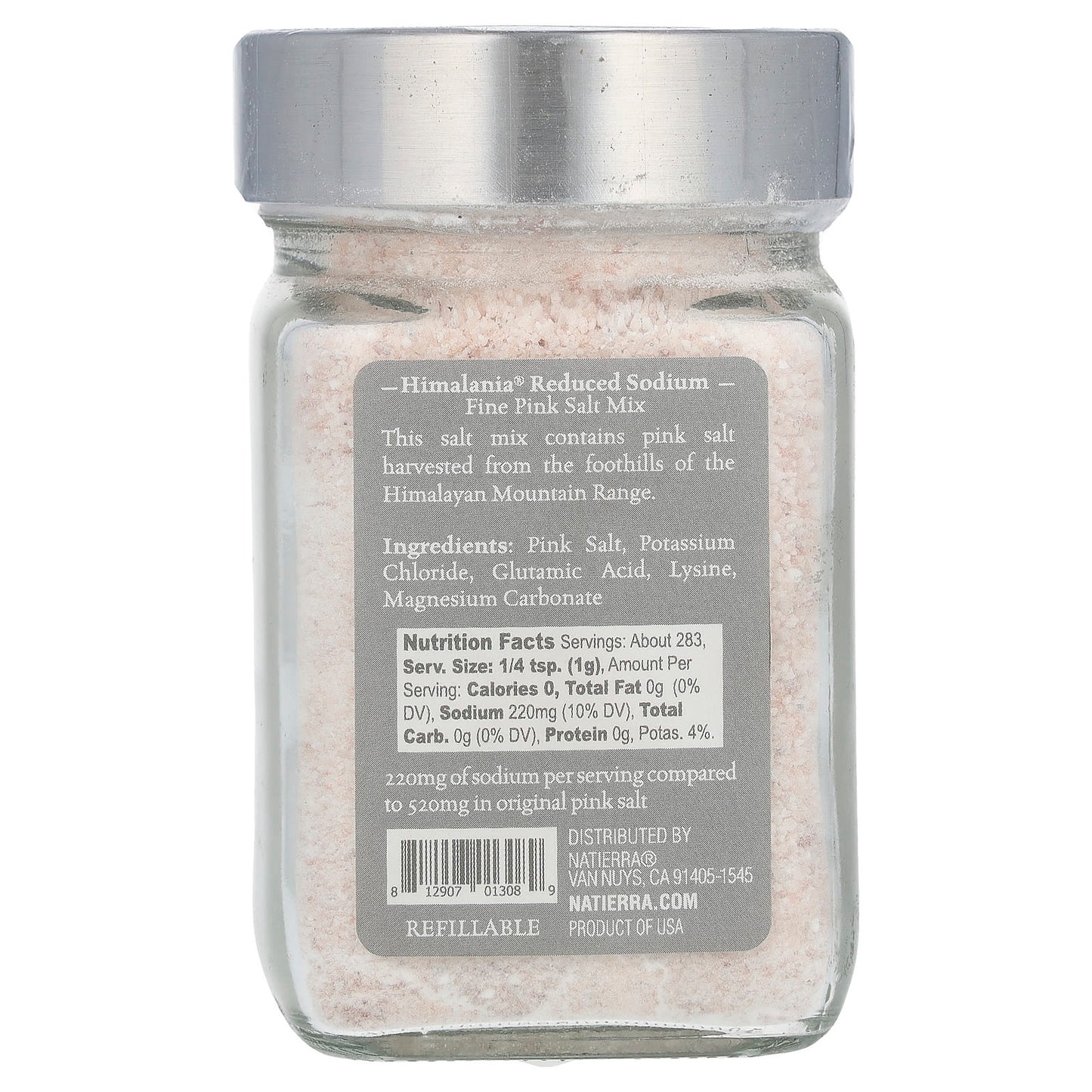 Himalania Reduced Sodium Pink Salt Mix, Fine, Refillable - 10 oz (283g) - Image 2