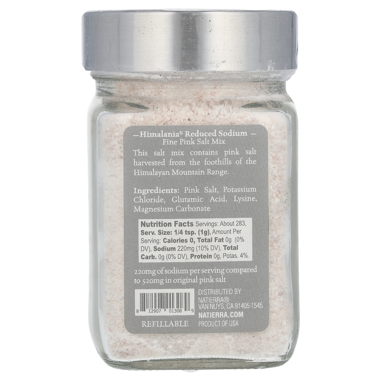 Himalania Reduced Sodium Pink Salt Mix, Fine, Refillable - 10 oz (283g) - Image 2