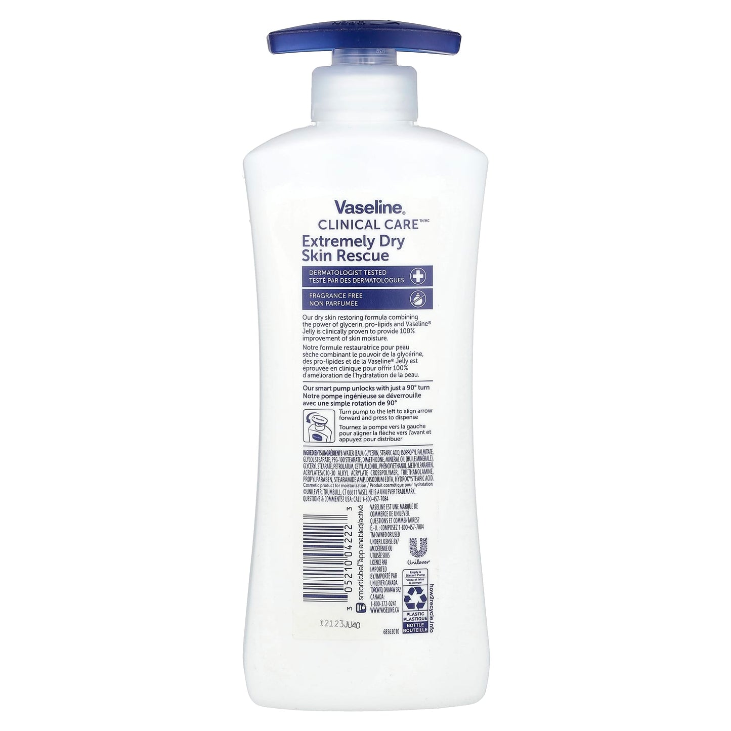 Vaseline, Clinical Care™, Extremely Dry Skin Rescue Body Lotion, Fragrance Free, 13.5 fl oz (400 ml) - Image 2