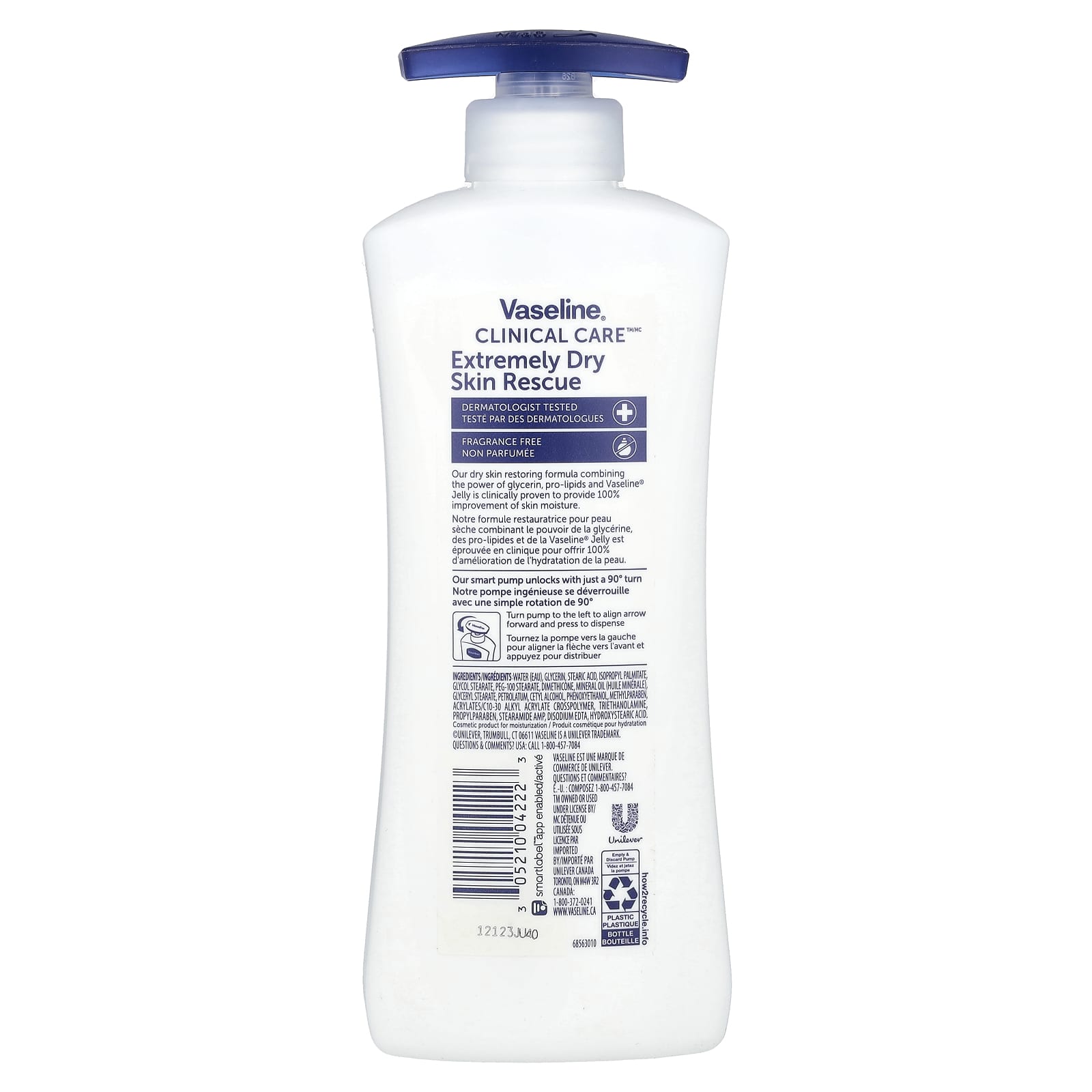Vaseline, Clinical Care™, Extremely Dry Skin Rescue Body Lotion, Fragrance Free, 13.5 fl oz (400 ml) - Image 2