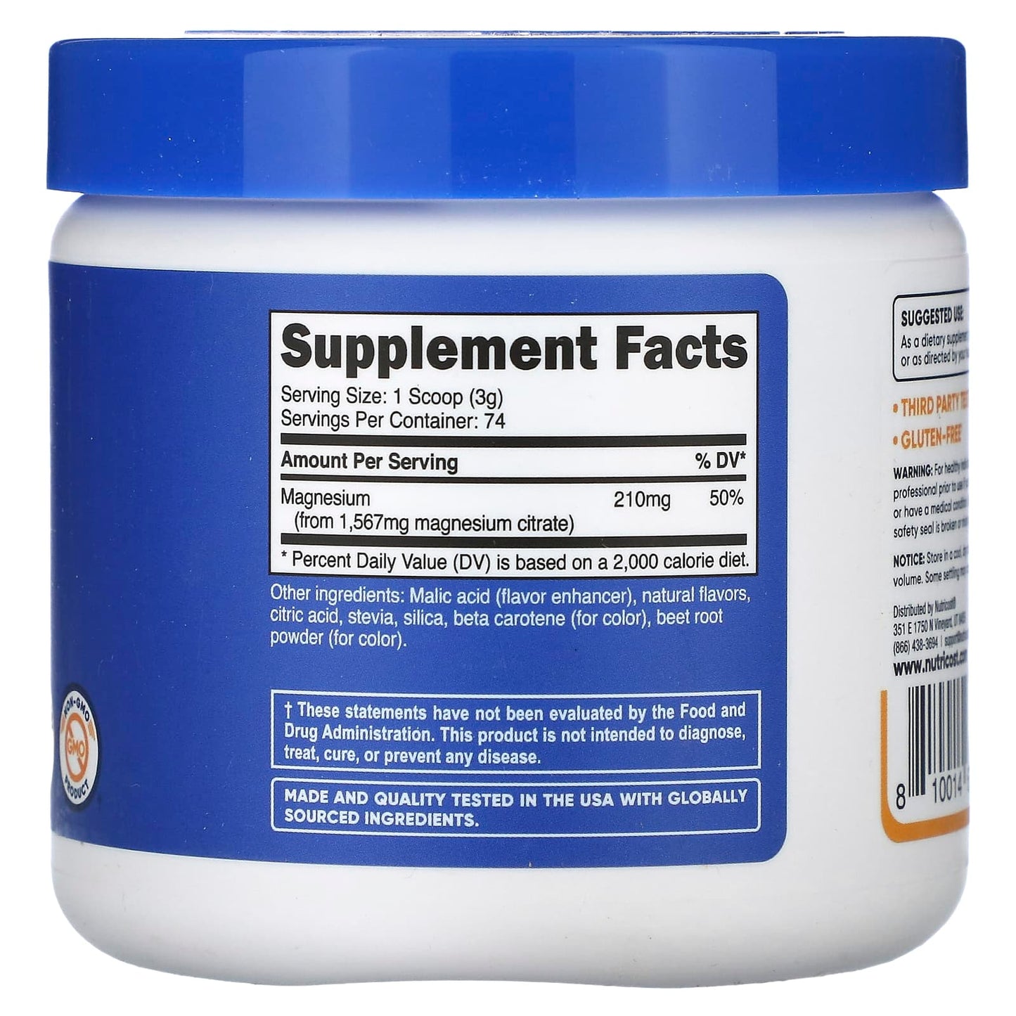 Nutricost, Magnesium Citrate, Peach Mango, 8.8 oz (250 g) - Image 2