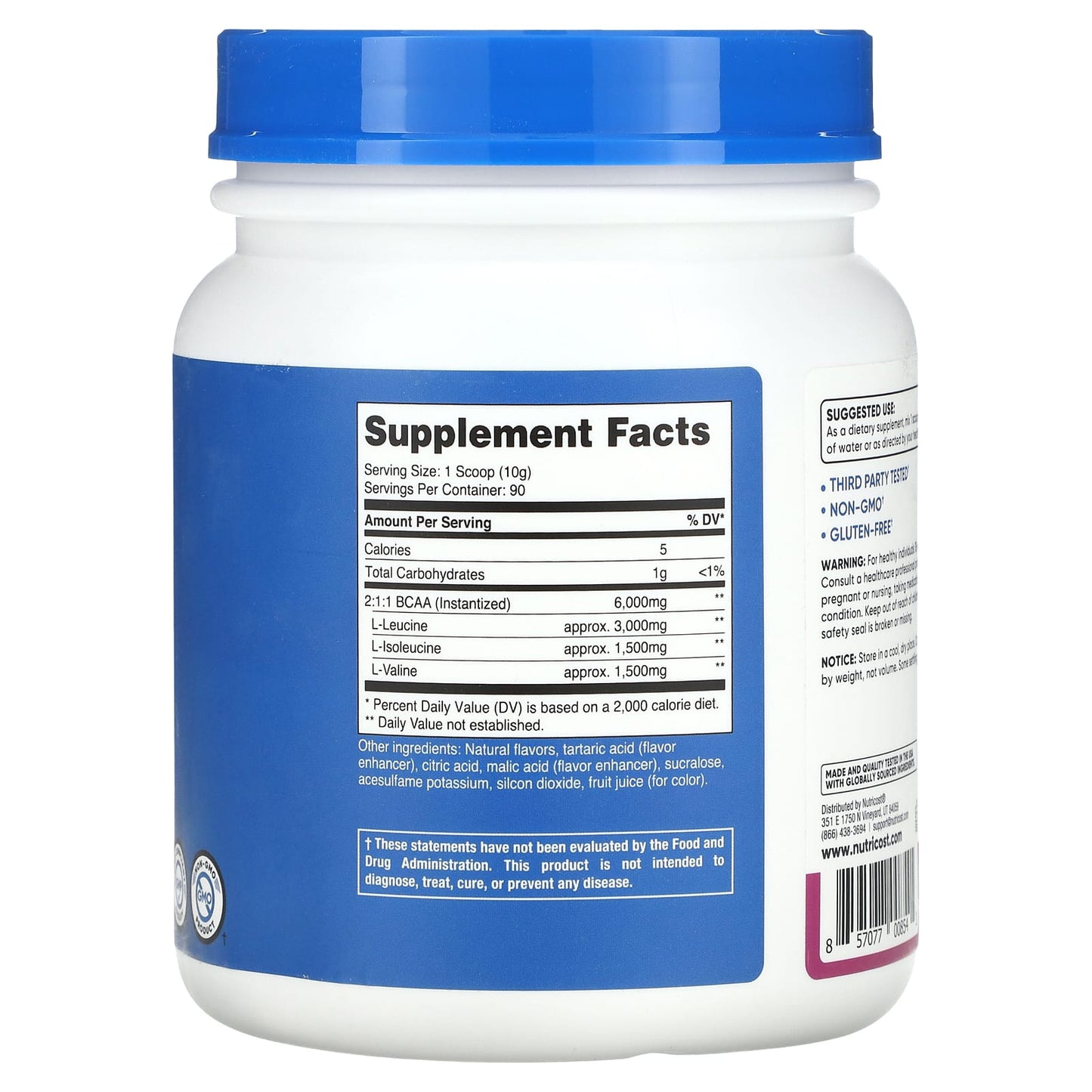 Nutricost, Performance, BCAA, Grape, 2 lb (900 g) - Image 2
