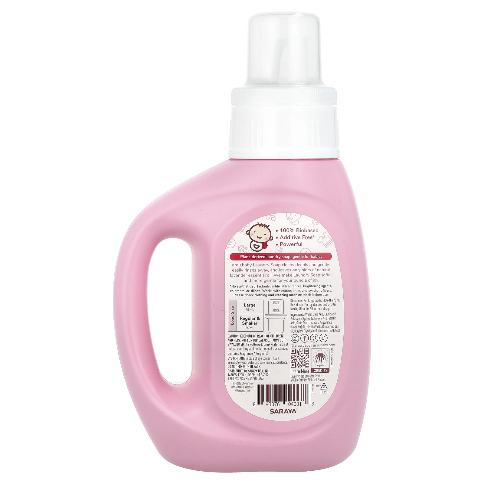 arau.baby Laundry Soap, Gentle for Babies, 27 fl oz (800 ml), Lavender Scent - Image 2