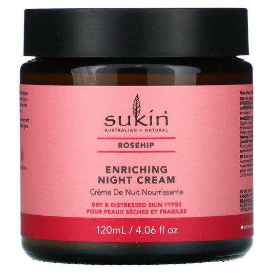 Sukin, Enriching Night Cream, Rosehip, 4.06 fl oz (120 ml) - Image 1