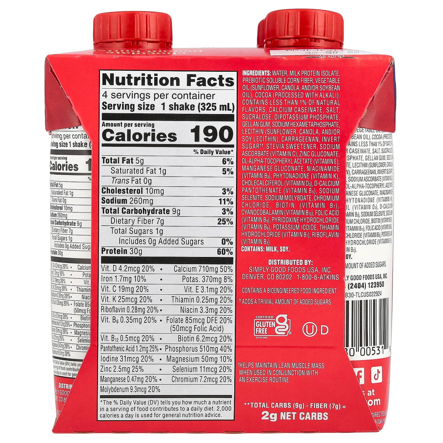 Atkins High Protein Shake, Chocolate Peanut Butter, 11 fl oz, 30g Protein - Image 2