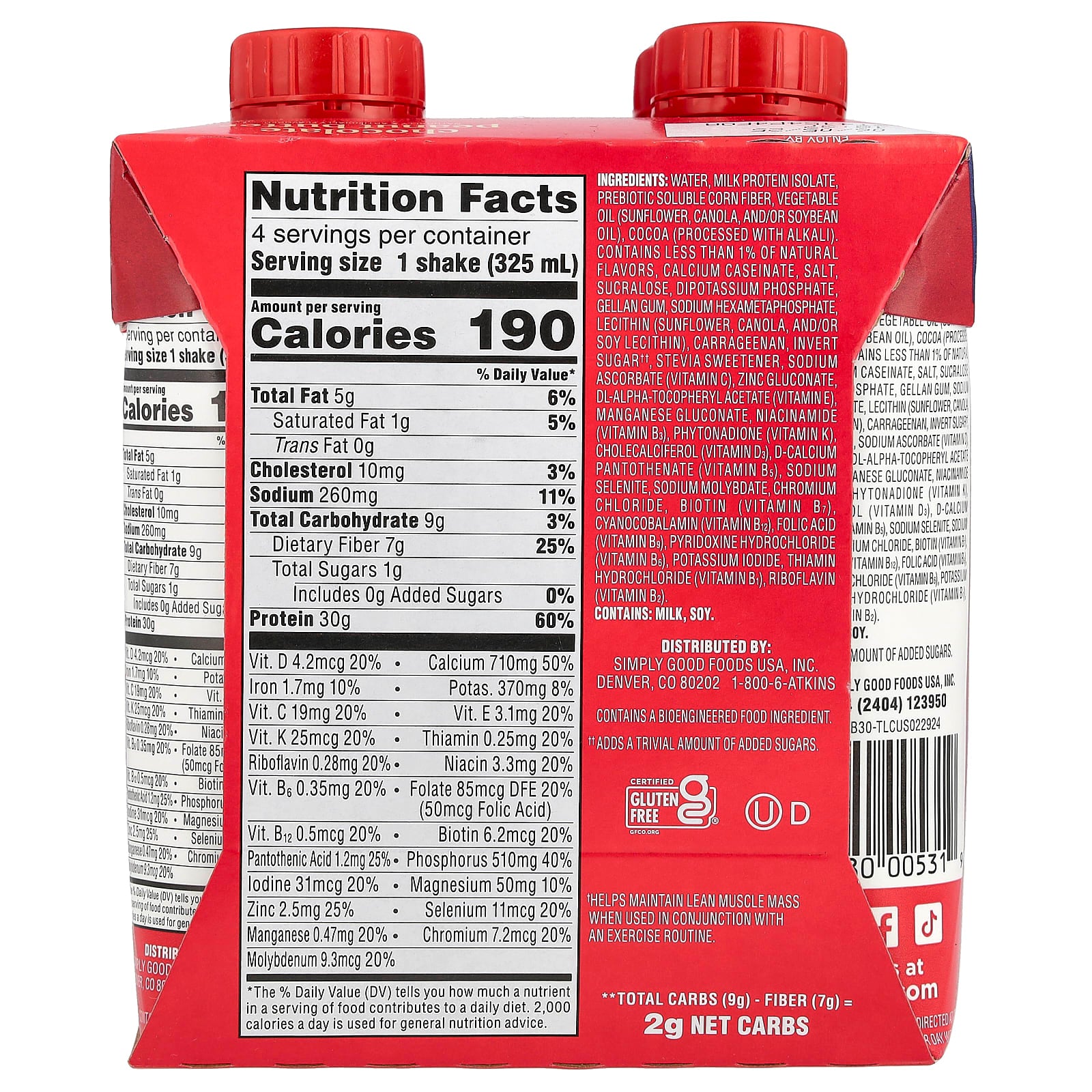 Atkins High Protein Shake, Chocolate Peanut Butter, 11 fl oz, 30g Protein - Image 2