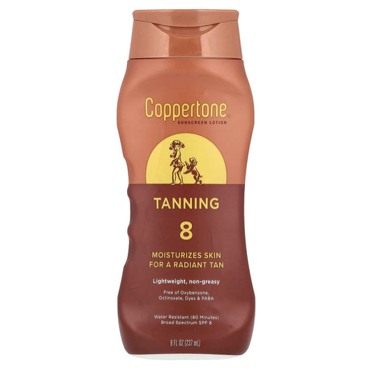 Coppertone Tanning Sunscreen Lotion | SPF 8, Water Resistant, Non-Greasy - Image 1