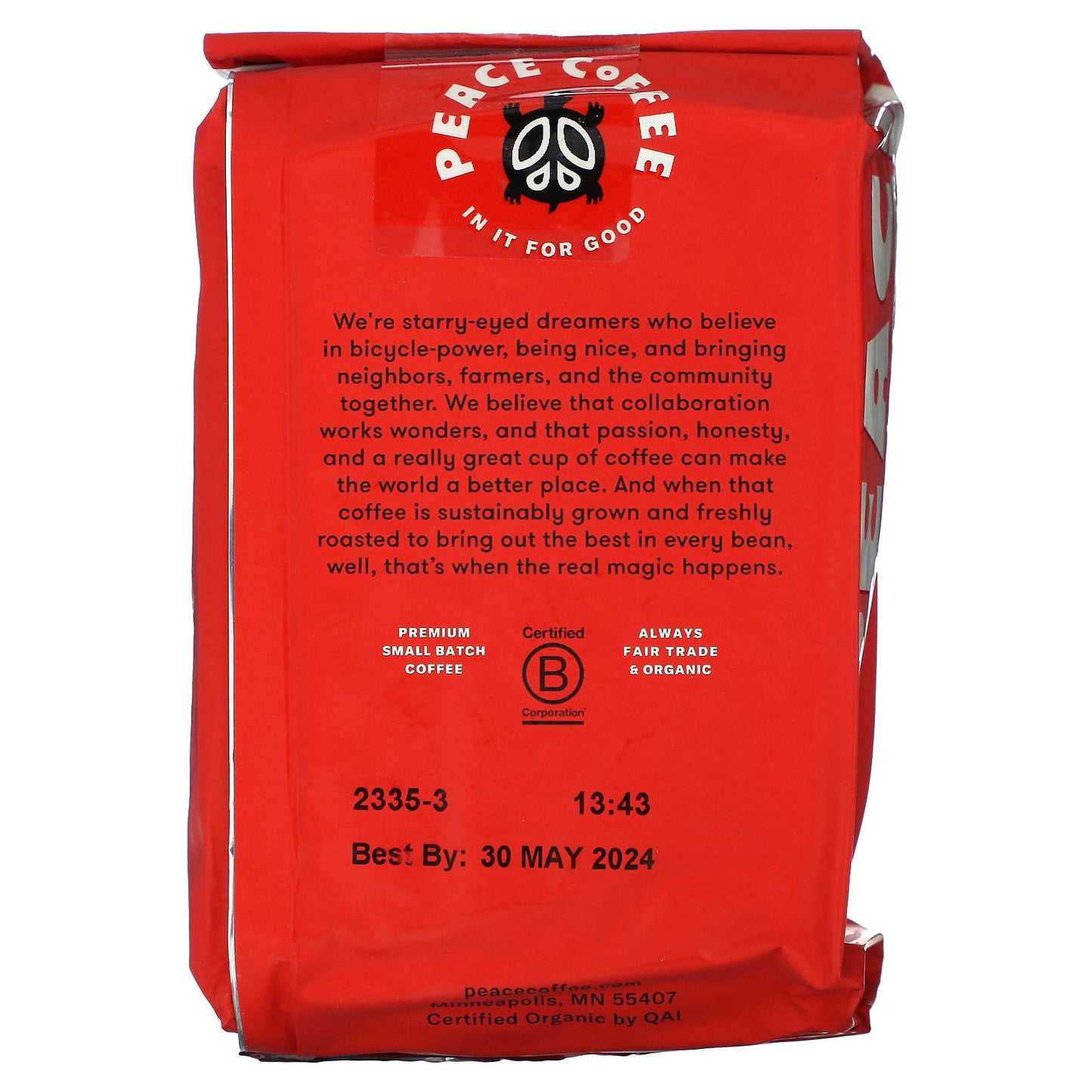 Peace Coffee, Organic Twin Cities, Ground, Dark Roast, 12 oz (340 g) - Image 2