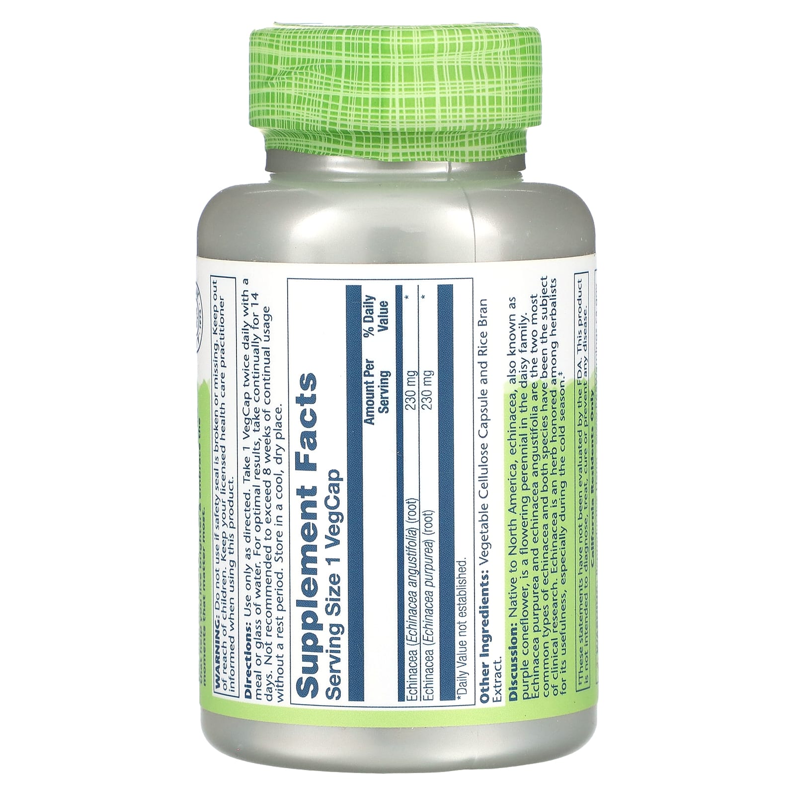 Solaray, True Herbs, Echinacea, 180 VegCaps - Image 2