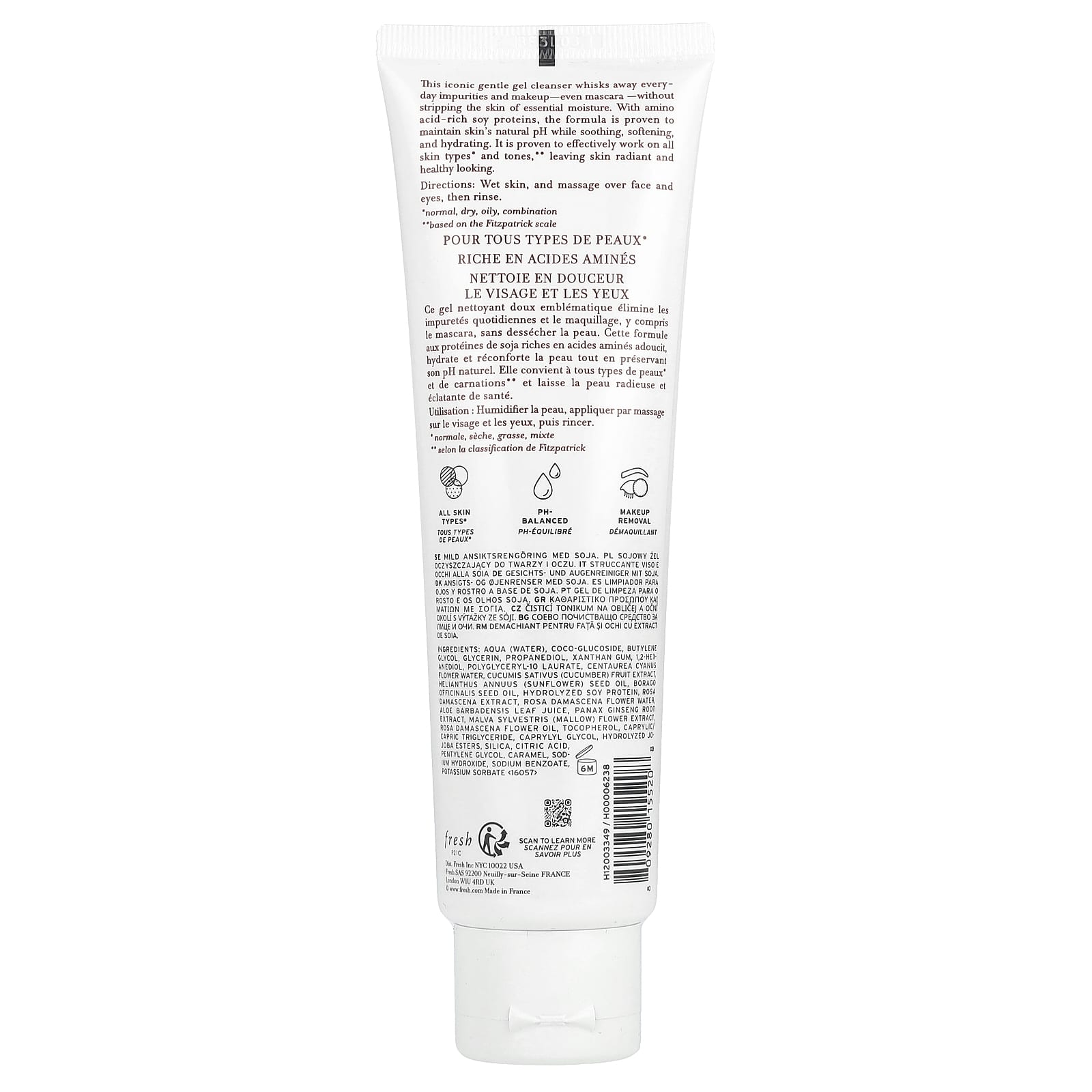Fresh Soy Face Cleanser, 5 fl oz (150 ml) for All Skin Types - Image 2