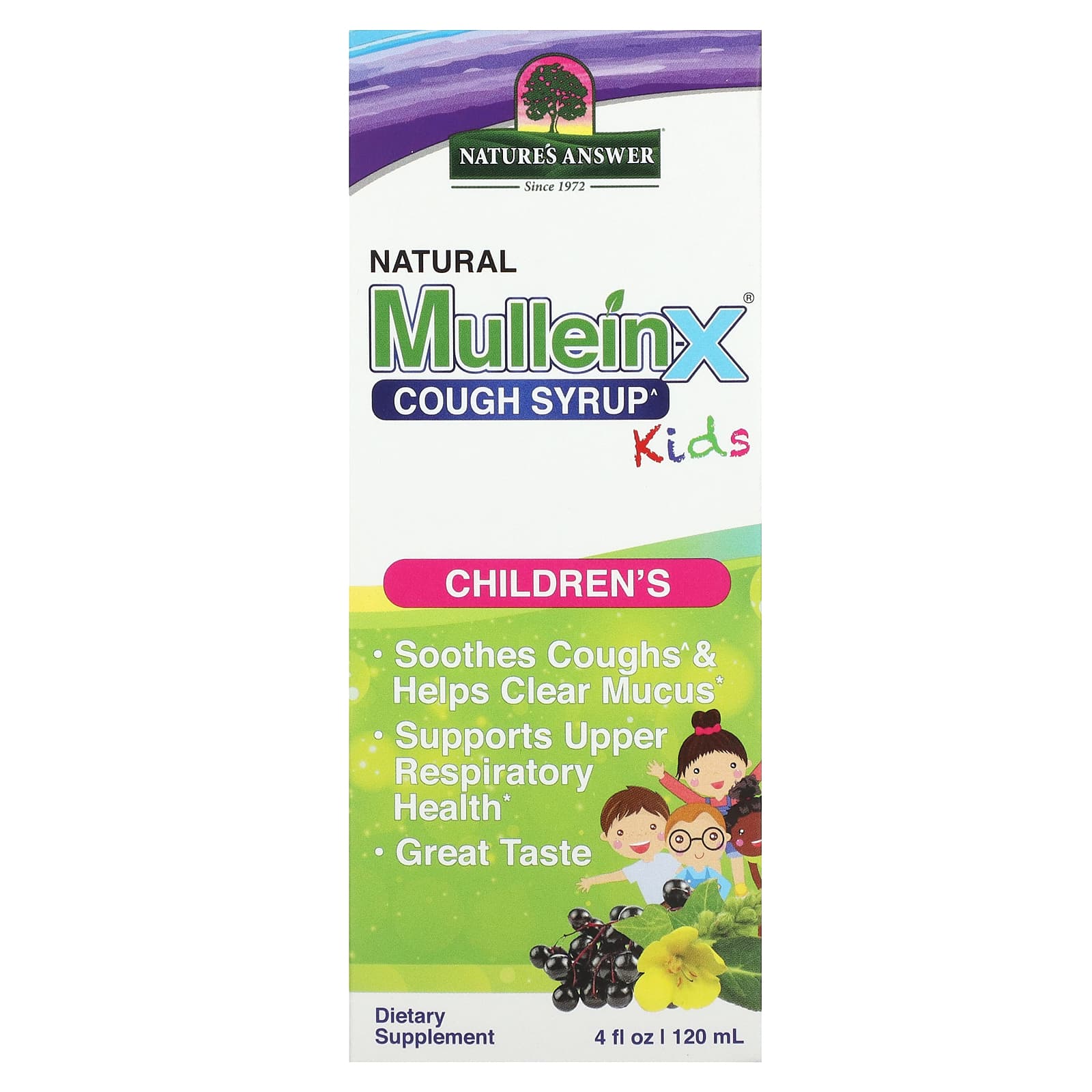 Nature's Answer, Natural Mullein-X Cough Syrup, Kids, 4 fl oz (120 ml) - Image 1