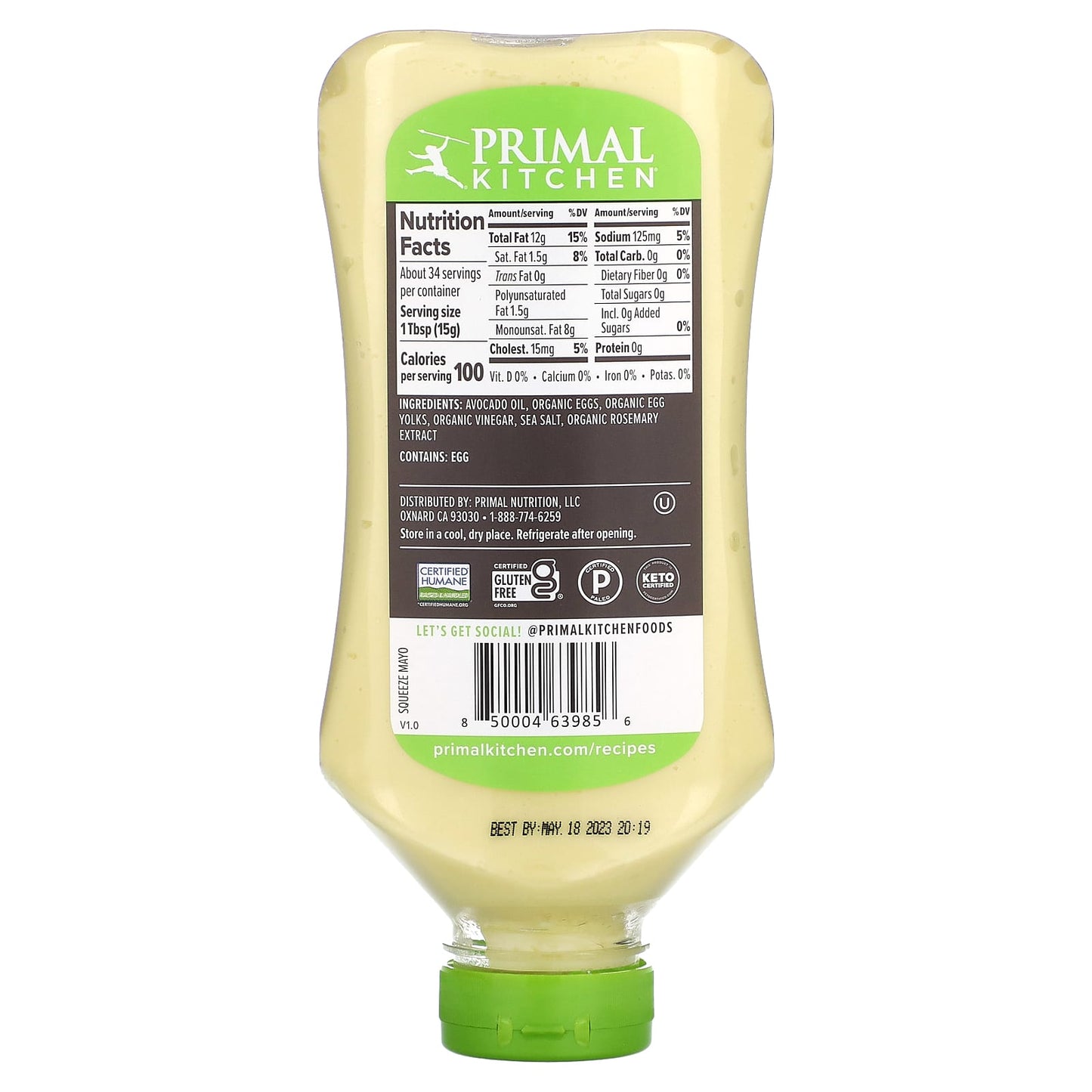 Primal Kitchen, Mayo With Avocado Oil, 17 fl oz (503 ml) - Image 2