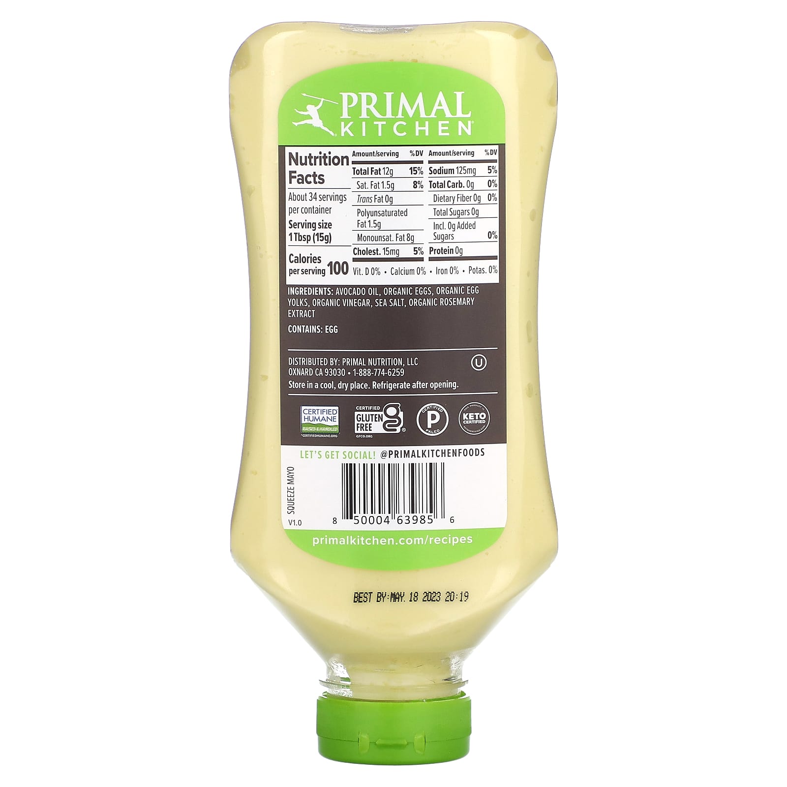 Primal Kitchen, Mayo With Avocado Oil, 17 fl oz (503 ml) - Image 2
