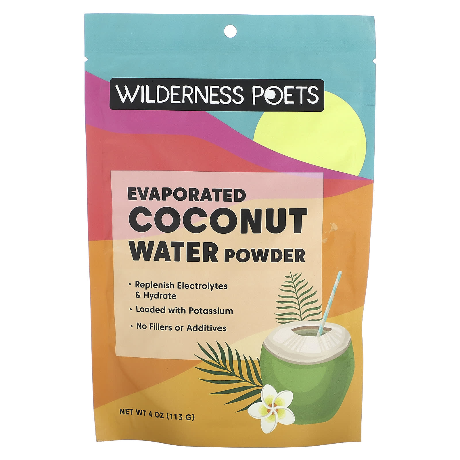 Wilderness Poets, Coconut Water Powder, Evaporated, 4 oz (113 g) - Image 1