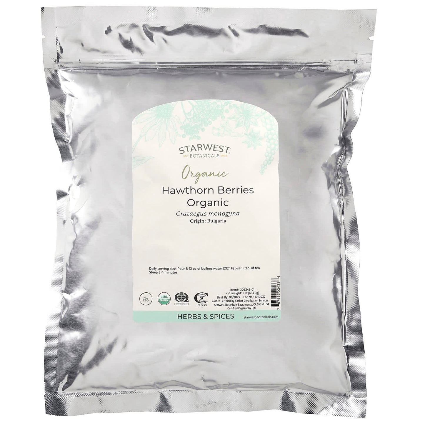 Starwest Botanicals, Organic Hawthorn Berries, 1 lb (453.6 g) - Image 2