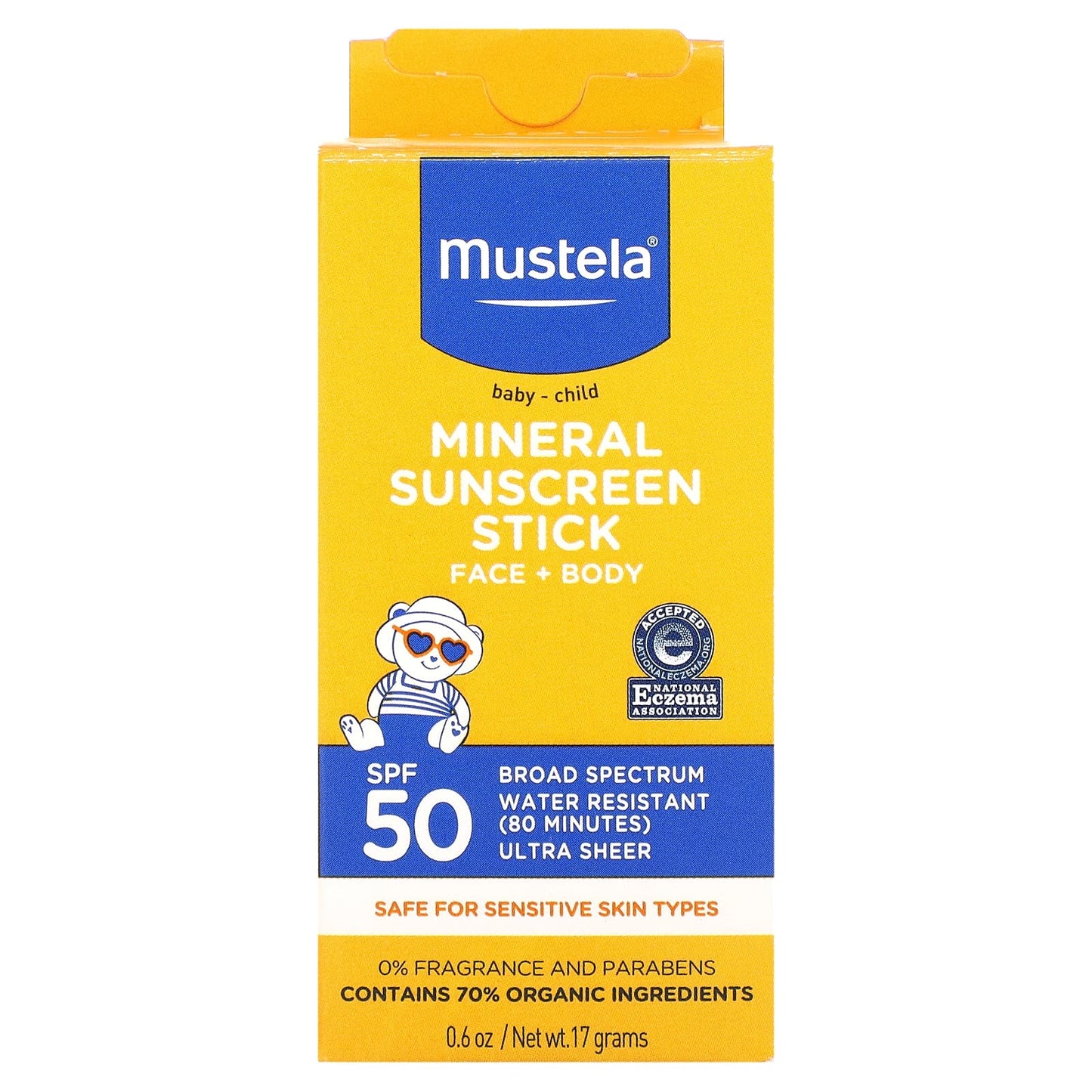 Mustela, Baby - Child Mineral Sunscreen Stick, SPF 50, 0.6 oz (17 g) - Image 2