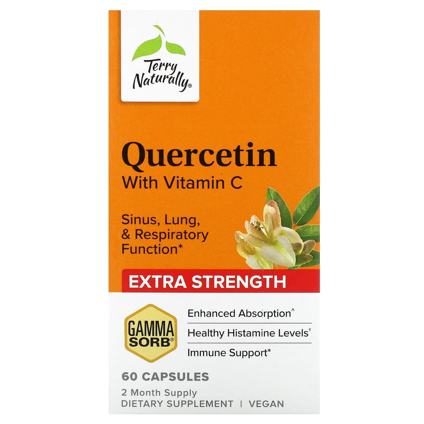 Terry Naturally, Quercetin with Vitamin C, Extra Strength, 60 Capsules - Image 1