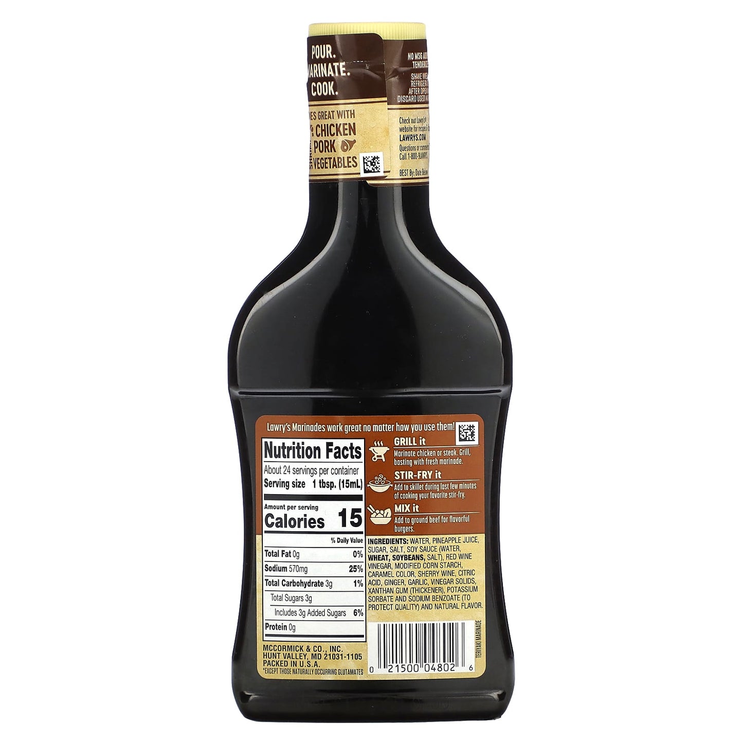 Lawry's, Marinade, Teriyaki With Pineapple Juice, 12 fl oz (354 ml) - Image 2