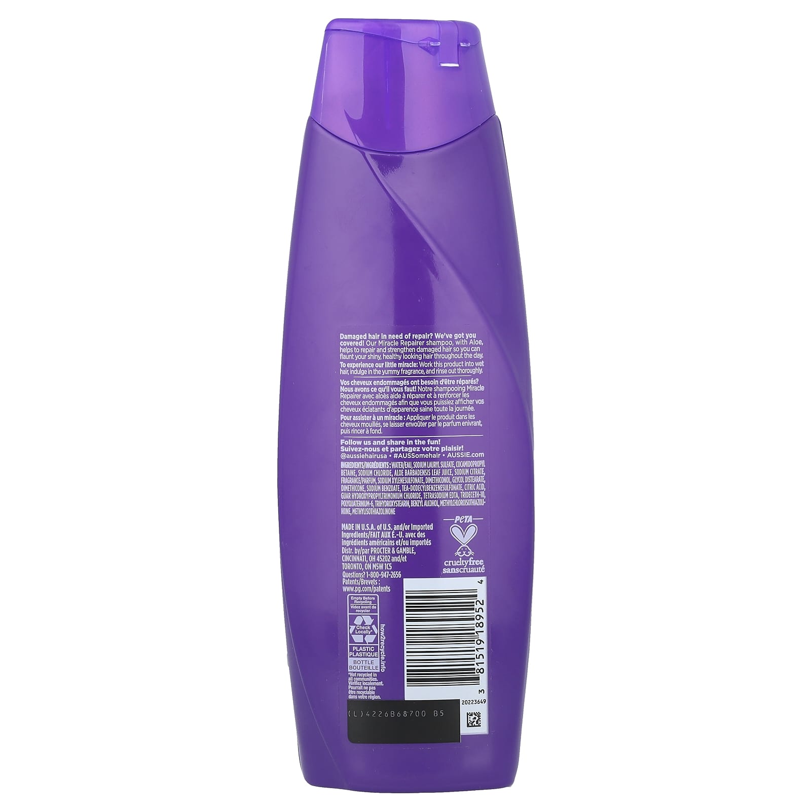 Aussie Miracle Repair Shampoo with Aloe for Damaged Hair - Image 2