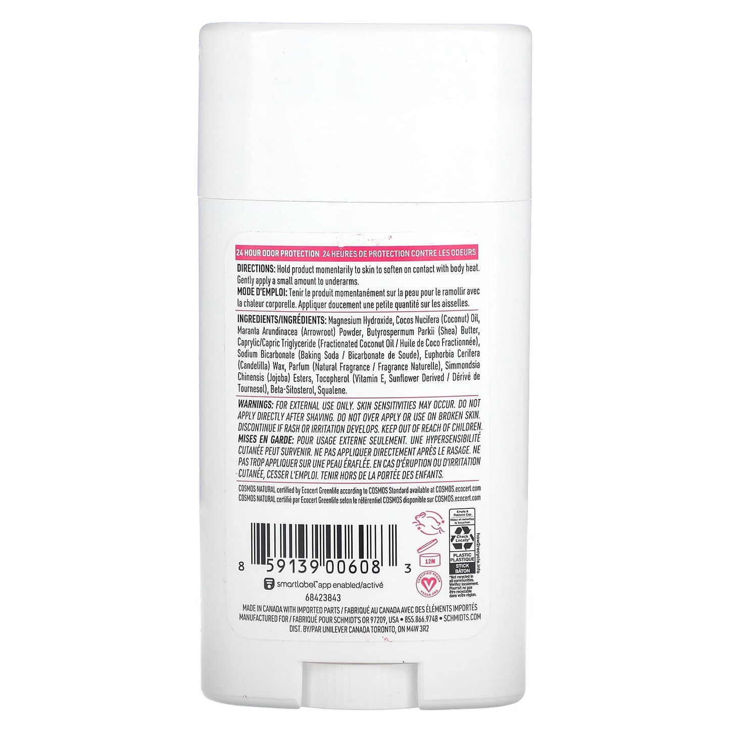 Schmidt's, Natural Deodorant, Rose & Vanilla, 2.65 oz (75 g) - Image 2