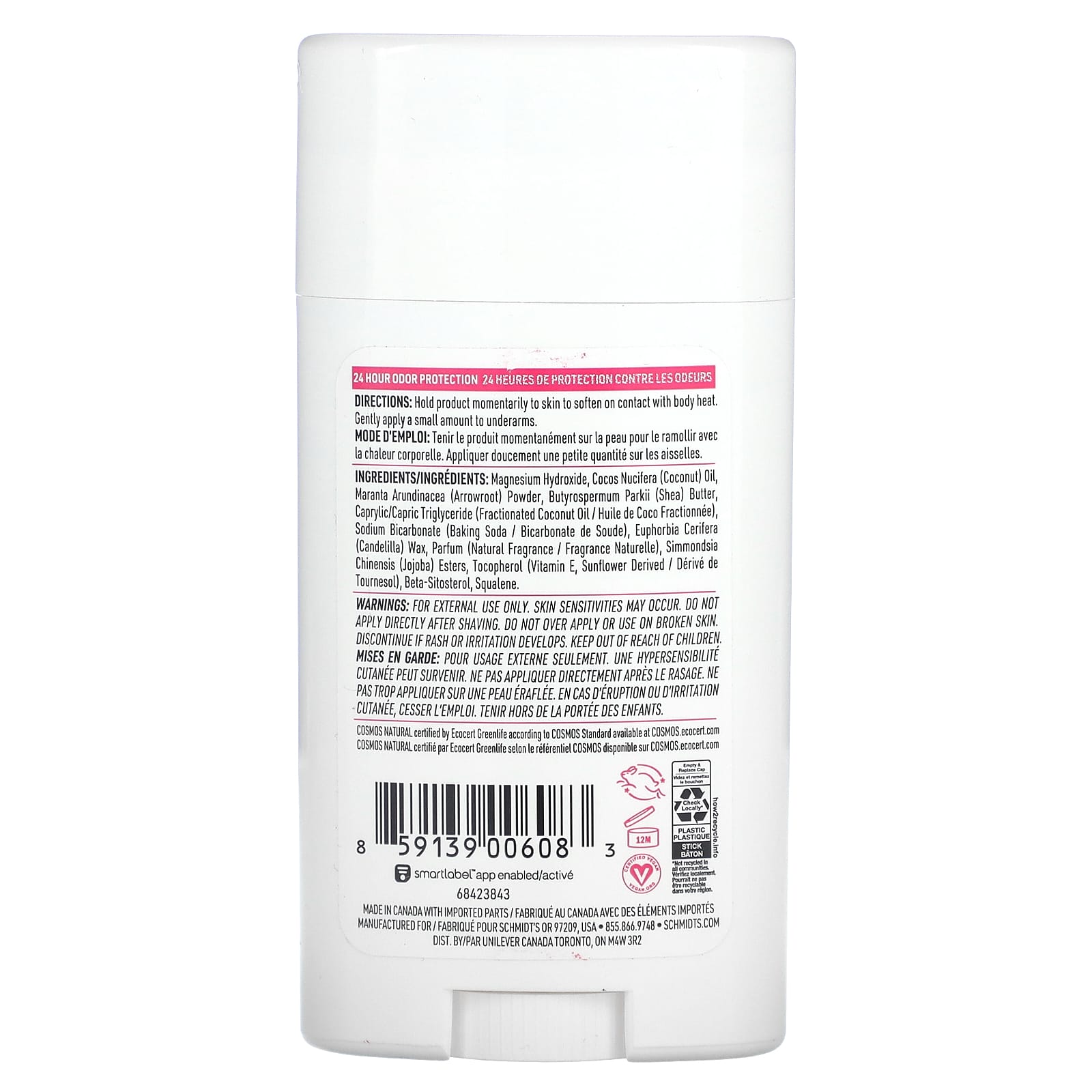 Schmidt's, Natural Deodorant, Rose & Vanilla, 2.65 oz (75 g) - Image 2