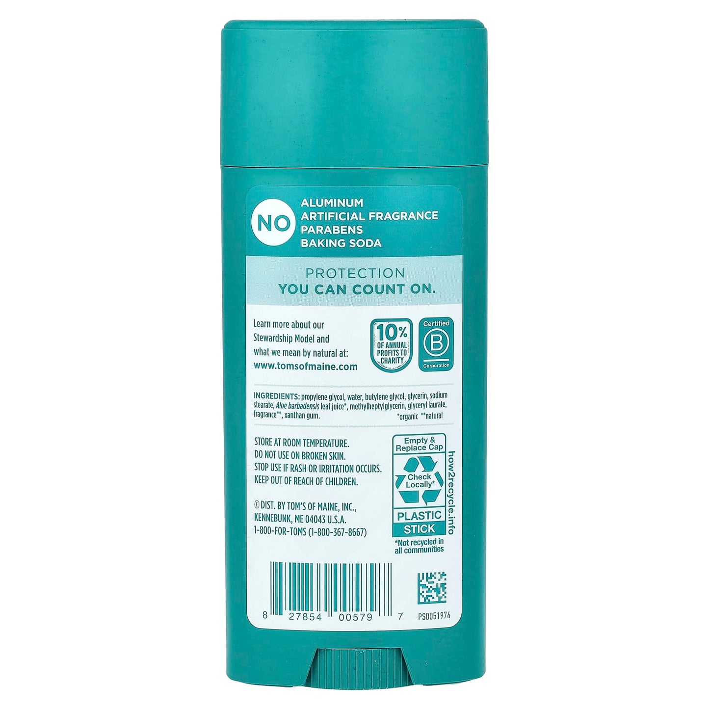 Tom's of Maine, Aluminum Free Deodorant, Mountain Spring, 3.25 oz (92 g) - Image 2