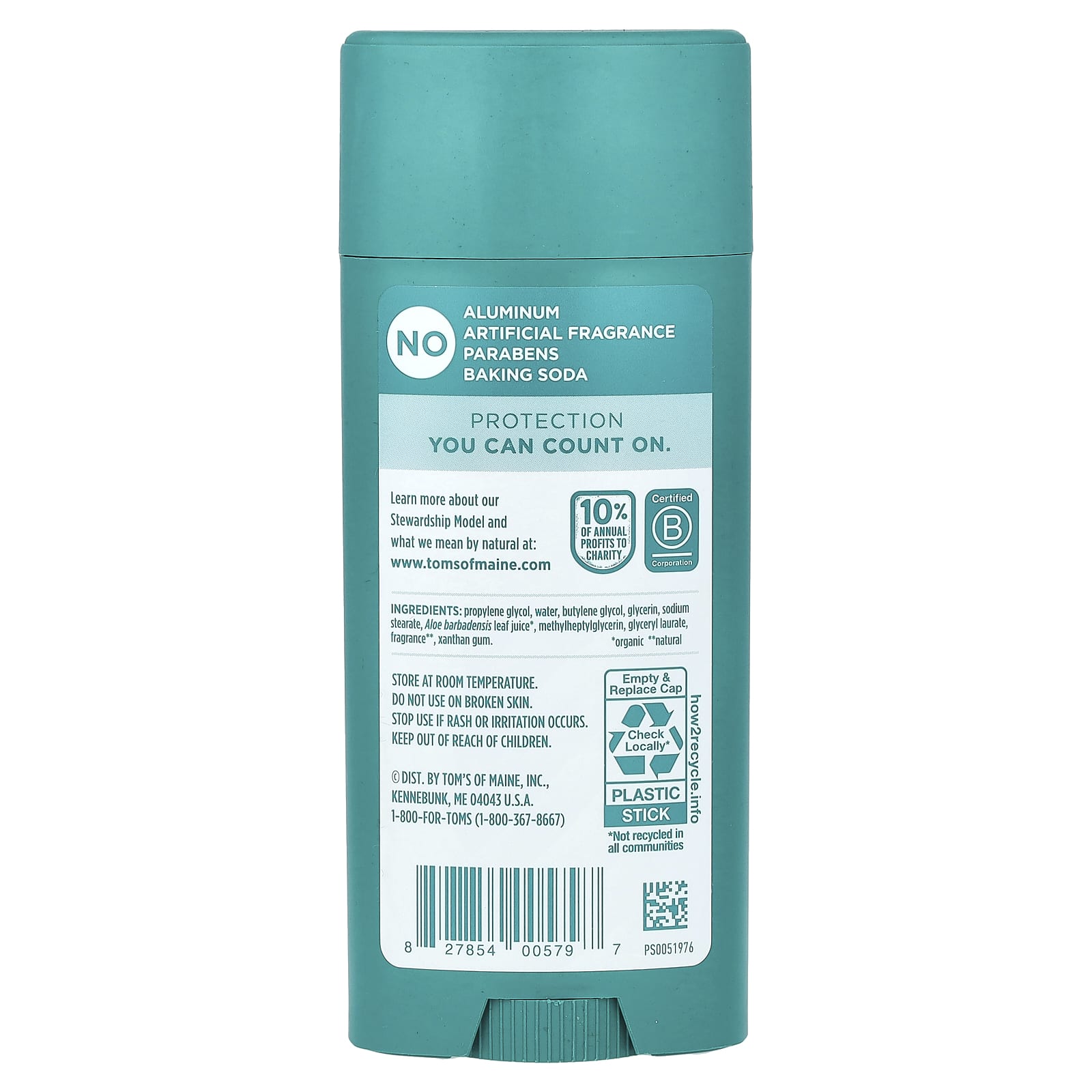 Tom's of Maine, Aluminum Free Deodorant, Mountain Spring, 3.25 oz (92 g) - Image 2