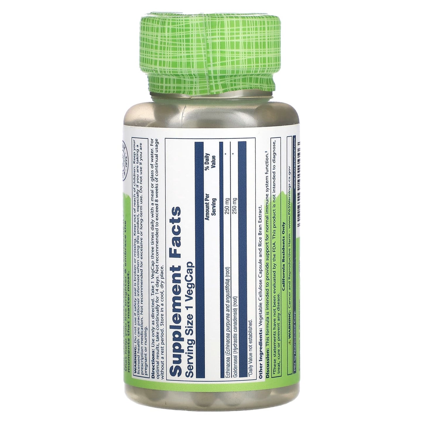 Solaray, True Herbs, Echinacea Goldenseal, 500 mg, 100 VegCaps - Image 2