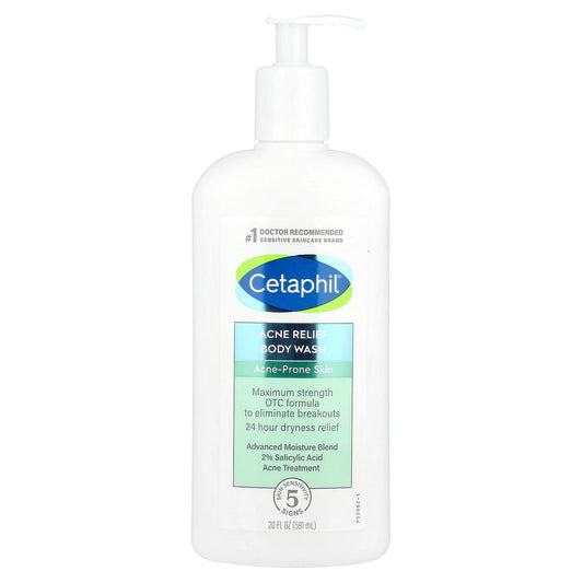 Cetaphil Acne Relief Body Wash for Acne-Prone Skin, 20 fl oz - Image 1
