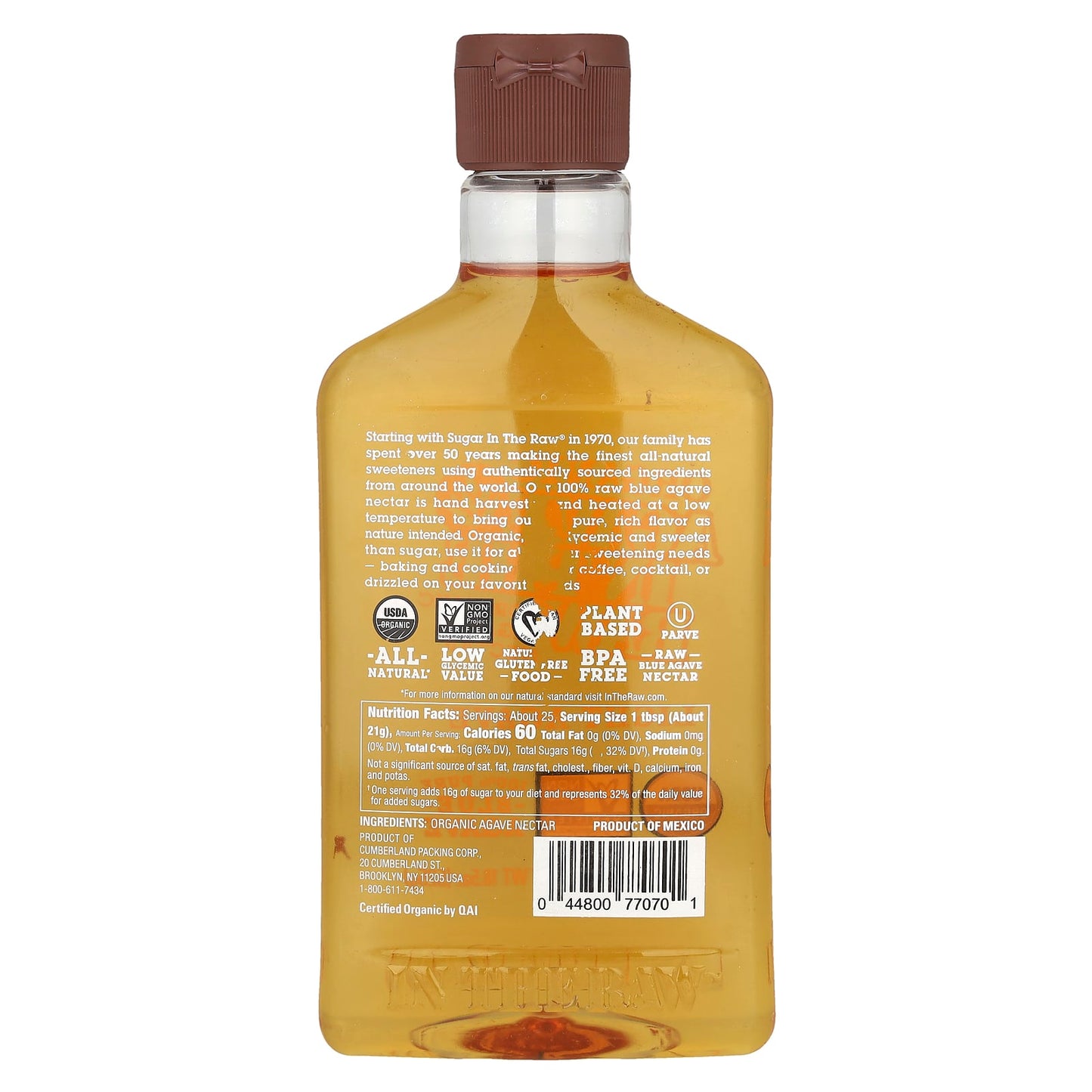 Raw Organic Blue Agave Nectar, USDA Organic, 18.5 oz - Image 2