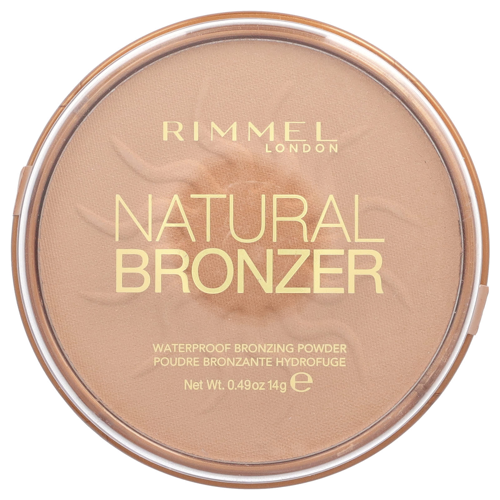Rimmel London, Natural Bronzer, Waterproof Bronzing Powder, 021 Sun Light, 0.49 oz (14 g) - Image 1