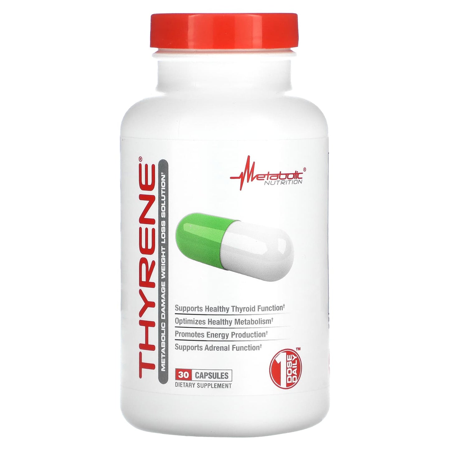 Metabolic Nutrition, Thyrene, Metabolic Damage Weight Loss Solution, 30 Capsules - Image 1