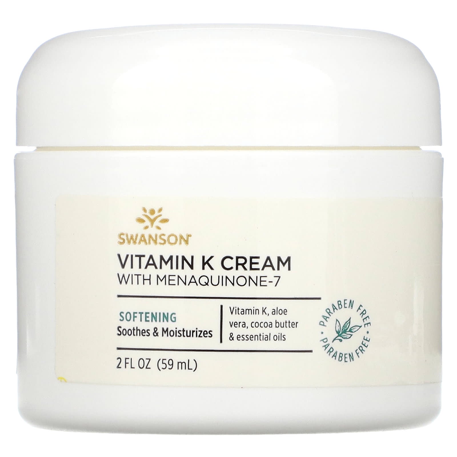 Swanson, Vitamin K Cream with Menaquinone-7, 2 fl oz (59 ml) - Image 1