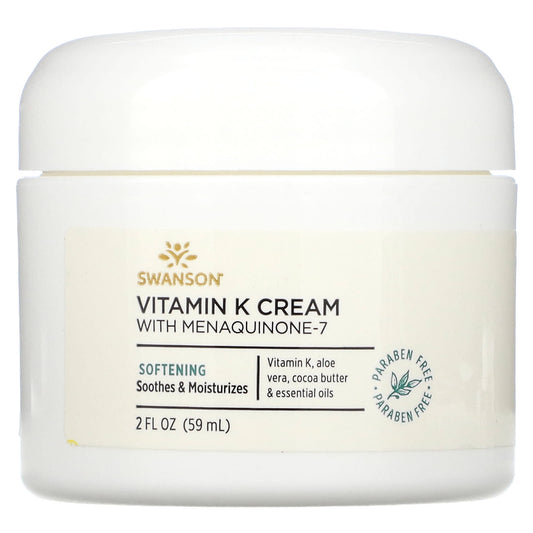 Swanson, Vitamin K Cream with Menaquinone-7, 2 fl oz (59 ml) - Image 1