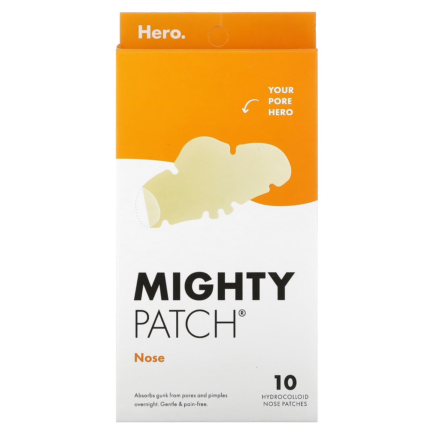 Hero Cosmetics Mighty Patch Nose, 10 Hydrocolloid Patches for Acne - Image 1