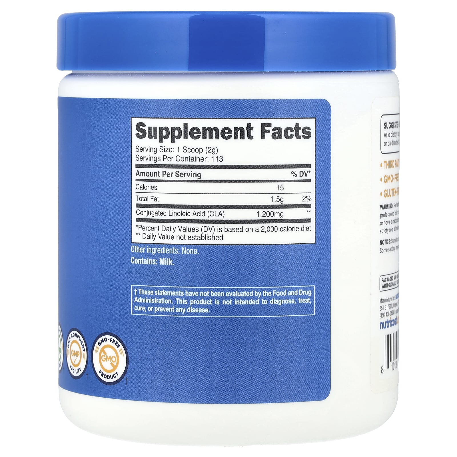 Nutricost, CLA, Unflavored, 8.1 oz (227 g) - Image 2