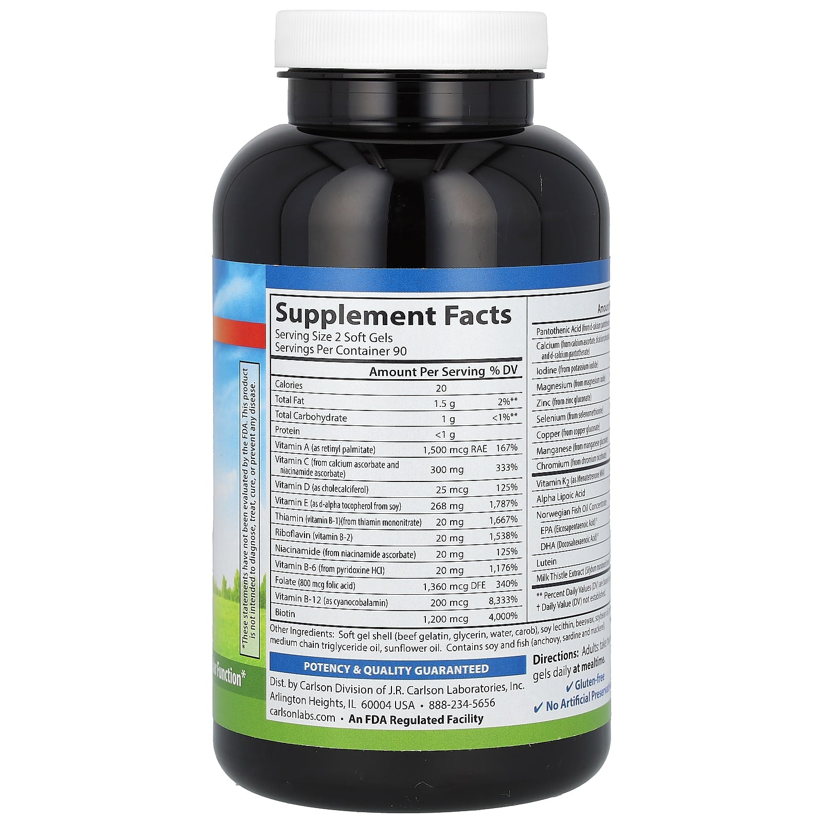 Carlson Nutra-Support Diabetes Support Supplement - 180 Soft Gels - Image 2
