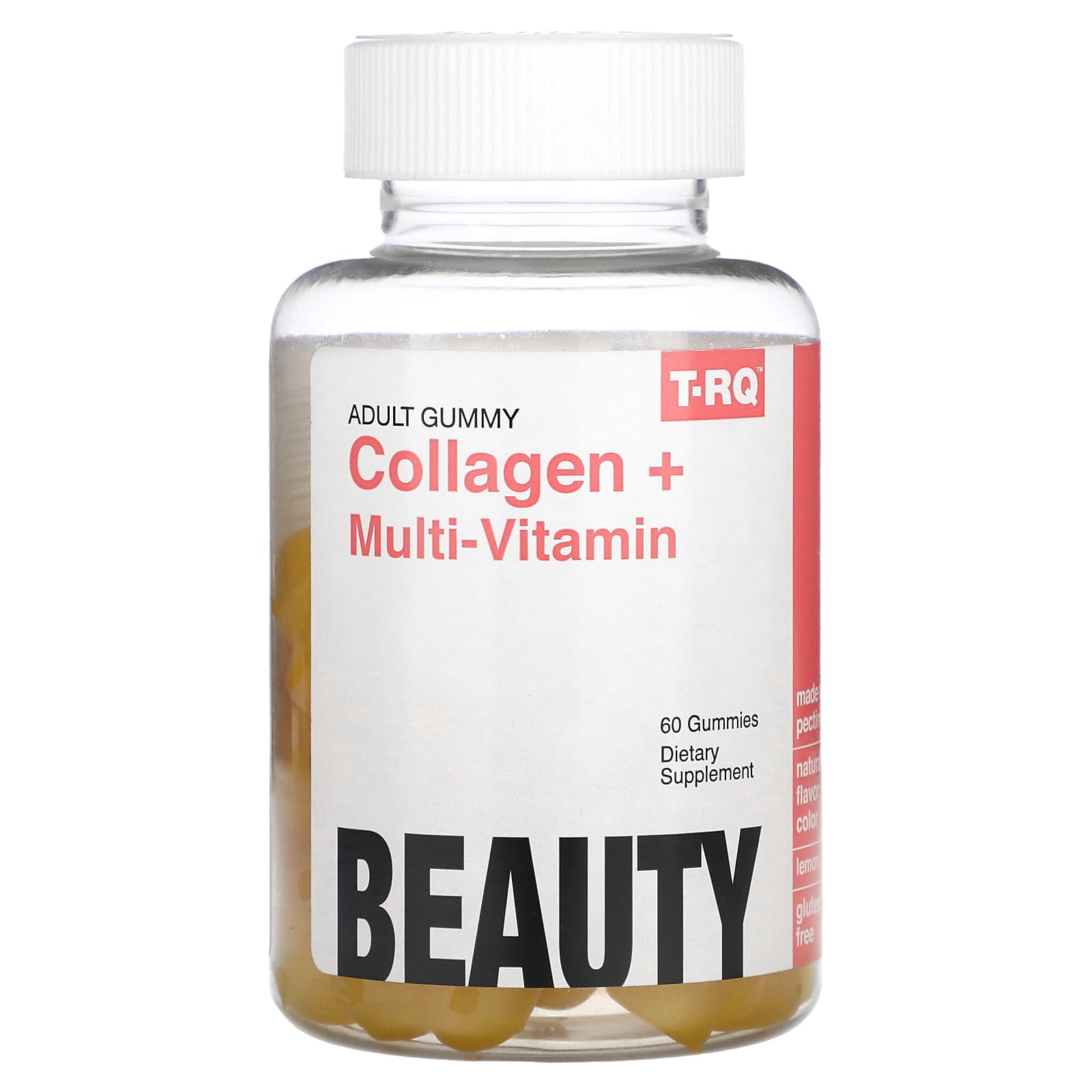 T-RQ, Adult Gummy, Collagen + Multi-Vitamin, Lemon, 60 Gummies - Image 1