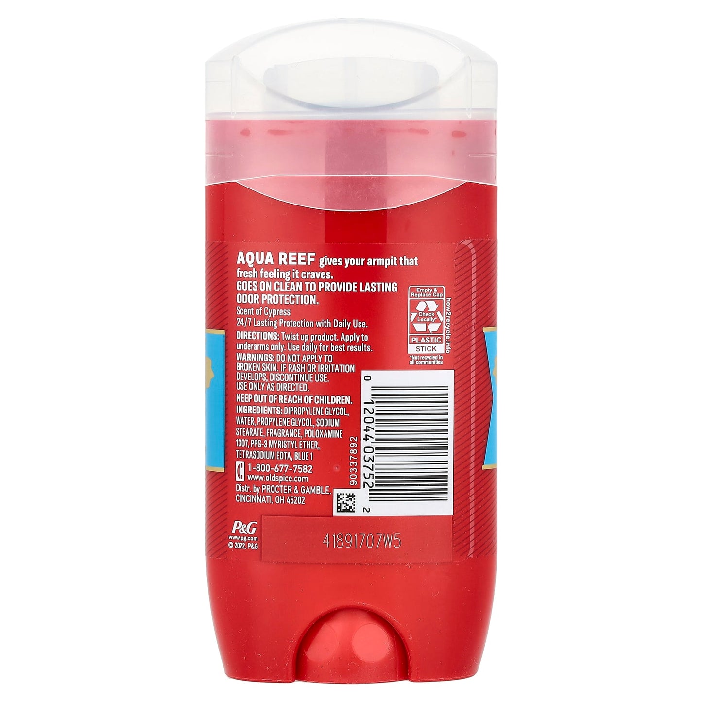 Old Spice, Aqua Reef Deodorant, Cypress, 3 oz (85 g) - Image 2