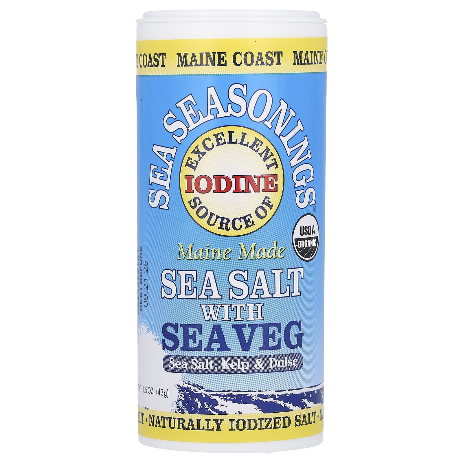 Maine Coast Sea Vegetables, Sea Seasonings, Sea Salt with Sea Veg, 1.5 oz (43 g) - Image 1