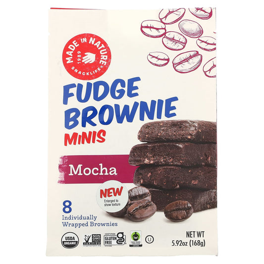 Made in Nature, Fudge Brownie Minis, Mocha, 8 Brownies, 5.92 oz (168 g) - Image 1