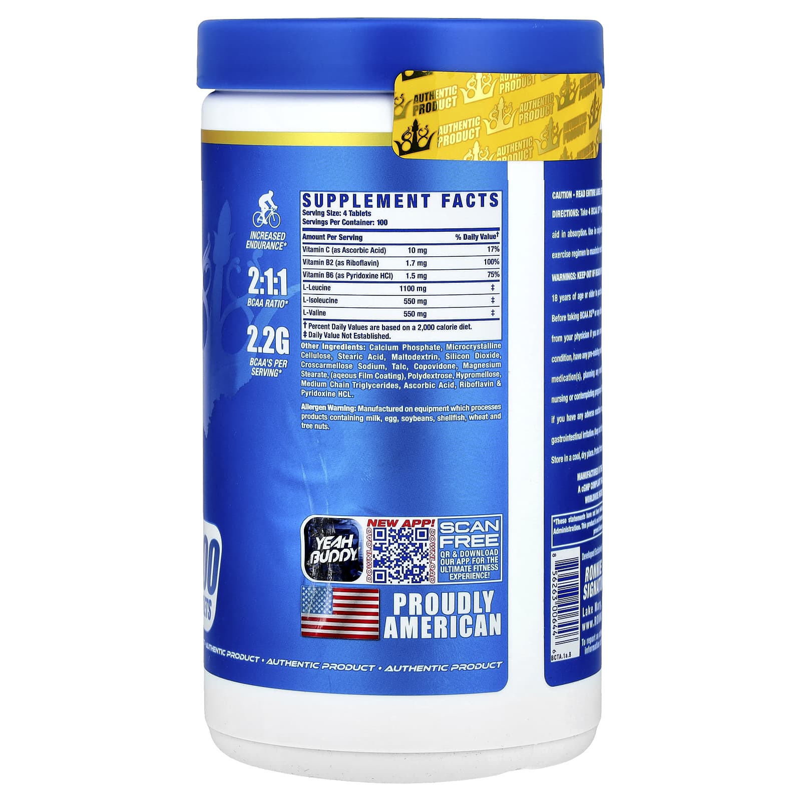 Ronnie Coleman, Vital Edition, BCAA XS™, 400 Tablets - Image 2
