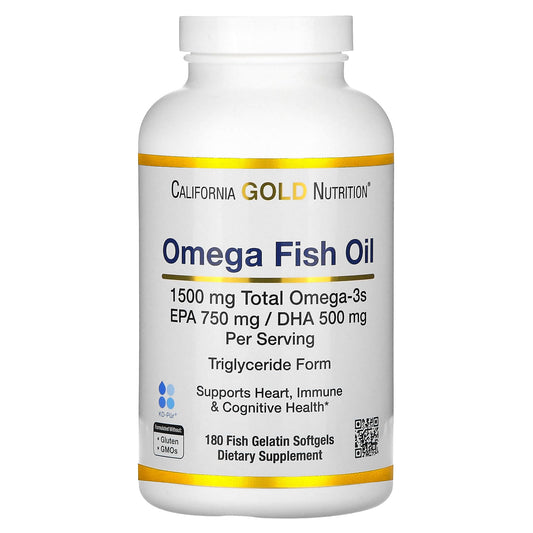 Norwegian Omega-3 Fish Oil with EPA/DHA, Natural Lemon Flavor, 180 Softgels - Image 1