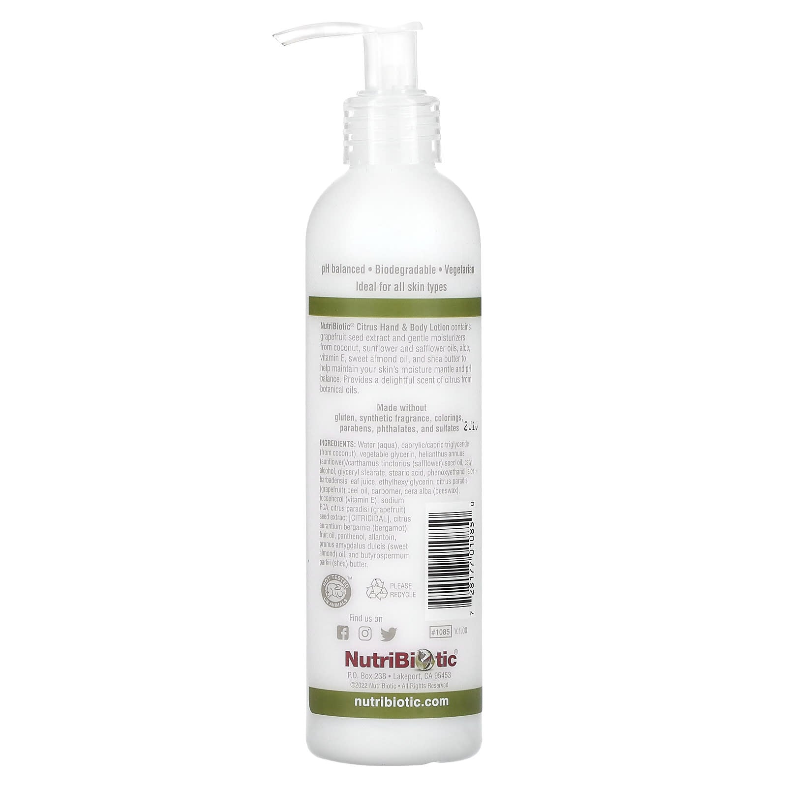 NutriBiotic, Hand & Body Lotion, Citrus, 8 fl oz (236 ml) - Image 2